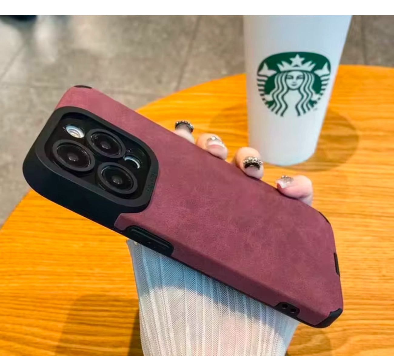 Leather-covered iPhone case